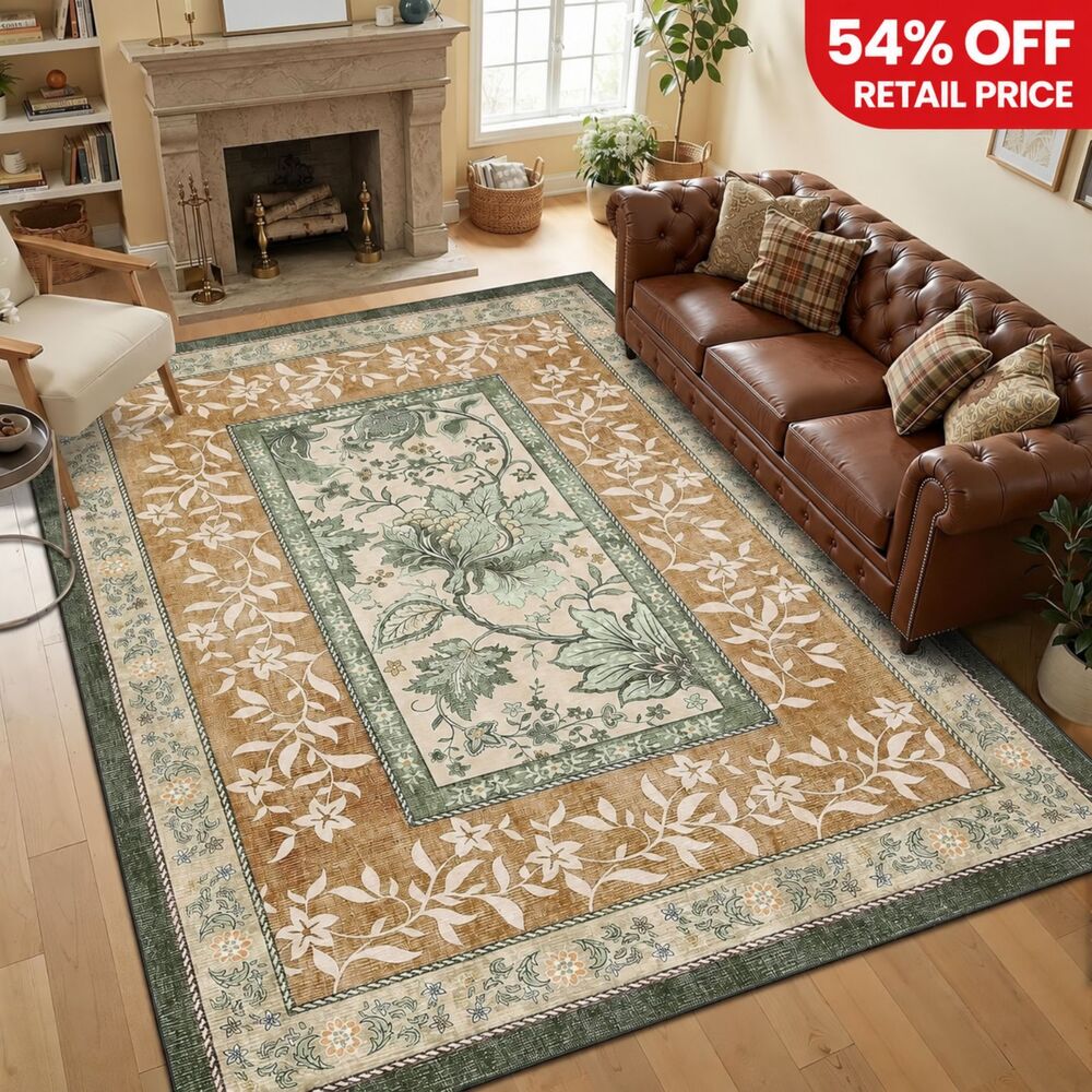 Brand New GarveeHome Olive Sage Green Area Rug – 8' × 10'